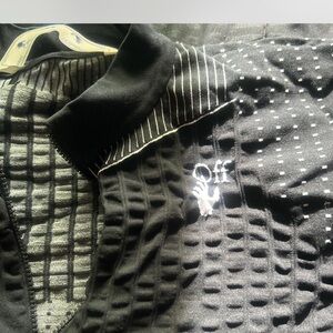 Off-White Black and Gray Striped Garment